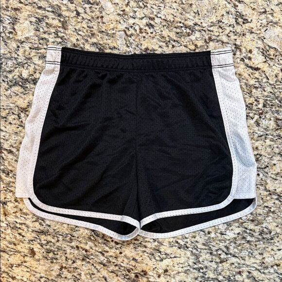 Justice Black and Gray Kids Athletic mesh fold over Shorts - Picture 1 of 4